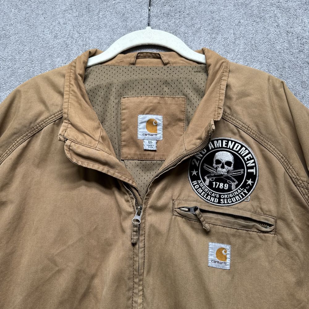 carhartt  jacket mens 2xl Tall Brown Duck‎ Canvas Work Wear Utility Edlin 2012